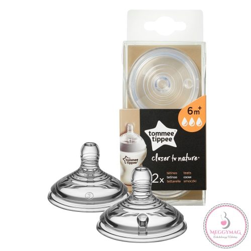 Tommee Tippee cumisüveg cumi CTN 2 db gyors folyású, UTOLSÓ DARABOK!