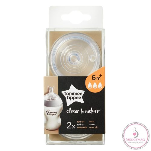 Tommee Tippee cumisüveg cumi CTN 2 db gyors folyású, UTOLSÓ DARAB!