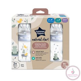Tommee Tippee cumisüveg Natural Start 2x260 ml fiú