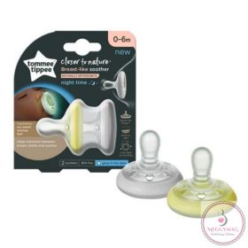   Tommee Tippee nyugtató cumi CTN Night anyamell formájú 0-6 hó 2db, zöld! UTOLSÓ DARAB!