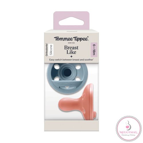 Tommee Tippee nyugtató cumi szilikon Breast-Like anyamell formájú 6-18 hó 2db színes