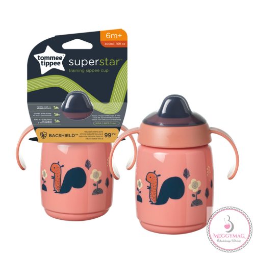 Tommee Tippee itatópohár - Superstar Training Sippee Cup csőrös 300ml 6hó rózsaszín