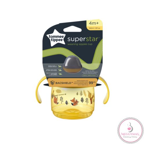 Tommee Tippee itatópohár - Superstar Weaning Sippee Cup csőrös 190ml 4hó sárga