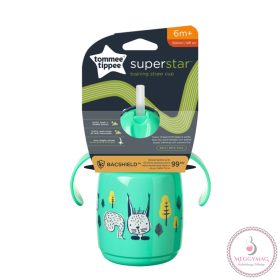   Tommee Tippee itatópohár - Superstar Training Straw Cup szívószálas 300ml 6hó zöld