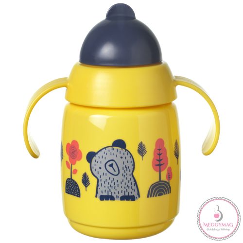 Tommee Tippee itatópohár - Superstar Training Straw Cup szívószálas 300ml 6hó sárga