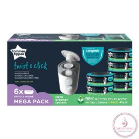  Tommee Tippee pelenkacsomagoló utántöltő 6db, pelenkatároló szemetessel Twist & Click