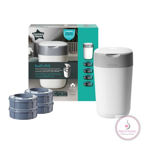 Tommee Tippee pelenkacsomagoló utántöltő 4db, pelenkatároló szemetessel Twist & Click