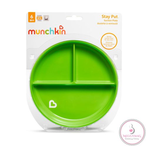 Munchkin osztott tányér háromrekeszes tapadó aljú Stay Put 6hó