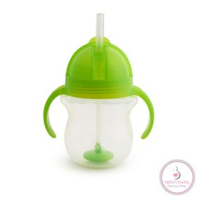   Munchkin itatópohár szívószálas súlyozott Tip and Sip 207ml 6hó zöld