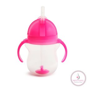   Munchkin itatópohár szívószálas súlyozott Tip and Sip 207ml 6hó rózsaszín