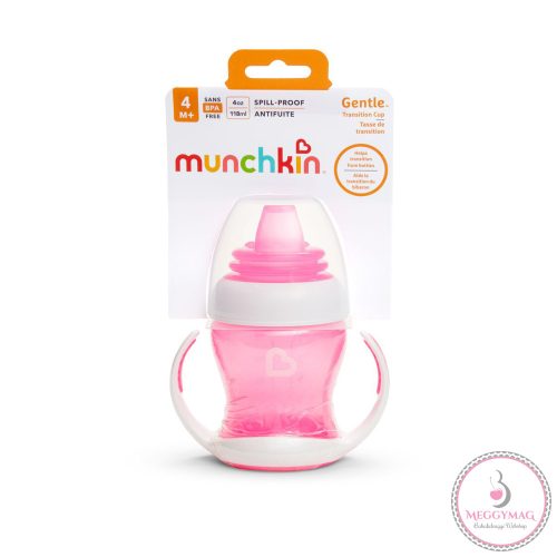 Munchkin tanulópohár Gentle 118ml 4hó rózsaszín