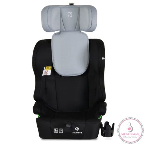 Moni SECURITY isofixes autósülés ajándék 2plüss+párna 76-150cm SZÜRKE