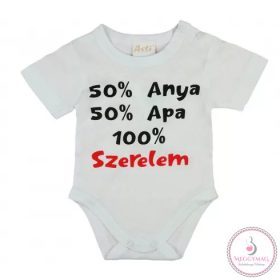 Rövid ujjú feliratos baba body, 74-es