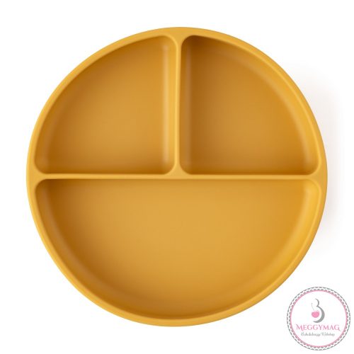 PETITE&MARS Szilikon osztott tányér, kerek Take&Match Intense Ochre 6m+