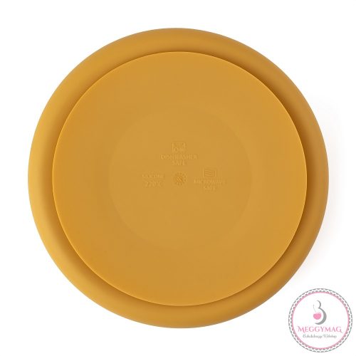 PETITE&MARS Szilikon osztott tányér, kerek Take&Match Intense Ochre 6m+