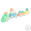 MOCHTOYS Play&Squish puha vonat és kocka szett 12db PASZTELL