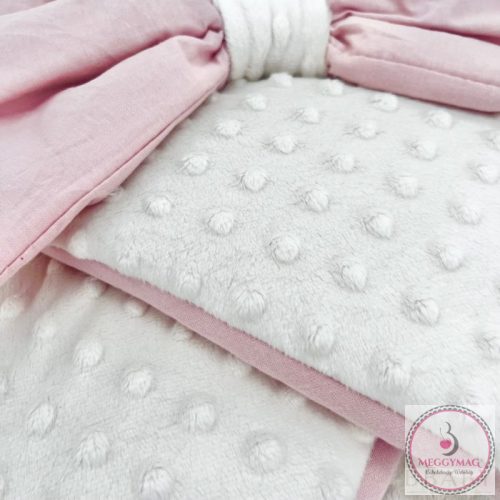 Kókuszpólya – púder pamut és krém minky, 80×80 cm, KÉSZLETEN A BOLTBAN!
