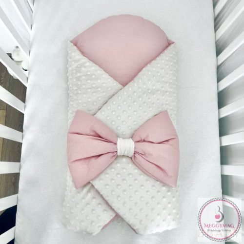 Kókuszpólya – púder pamut és krém minky, 80×80 cm, KÉSZLETEN A BOLTBAN!