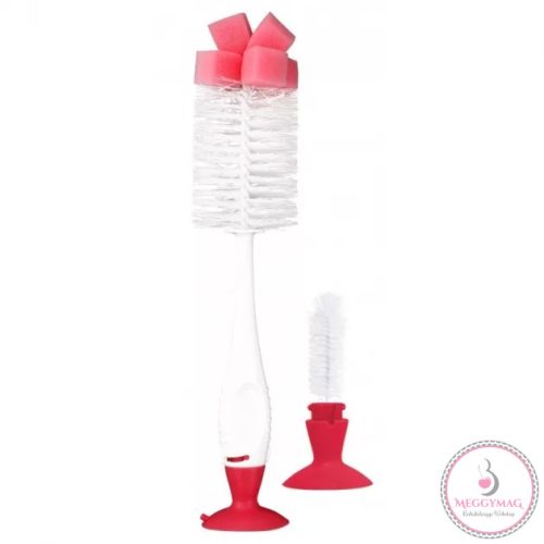 Baby Care cumi és cumisüvegmosó kefe tapadókoronggal - Pink