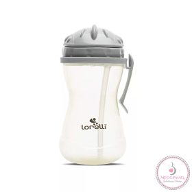   Lorelli szívószálas sport itató fogantyúval - Grey/Yellow
