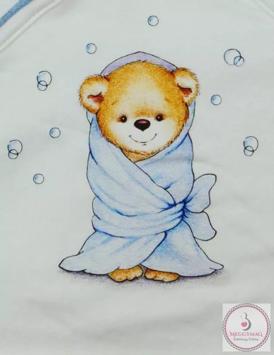 Baba kapucnis törölköző macis mintával 100x100