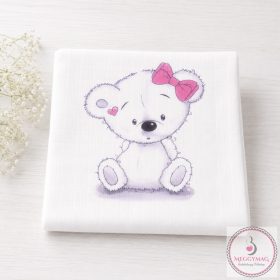Mintás textil pelenka  - maci lány 