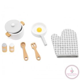 Játék edénykészlet pasztell színben (fából)