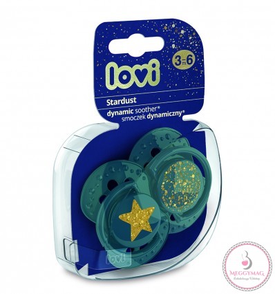 Lovi dinamikus nyugtató cumi Stardust Green 3-6 hó  2db