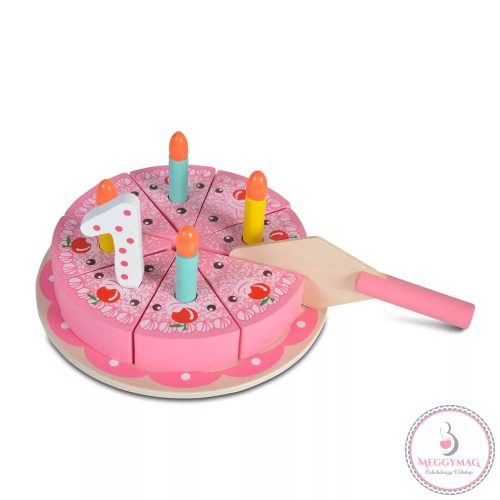 Moni Toys Fajáték fa szülinapi torta 18x18x8,5cm