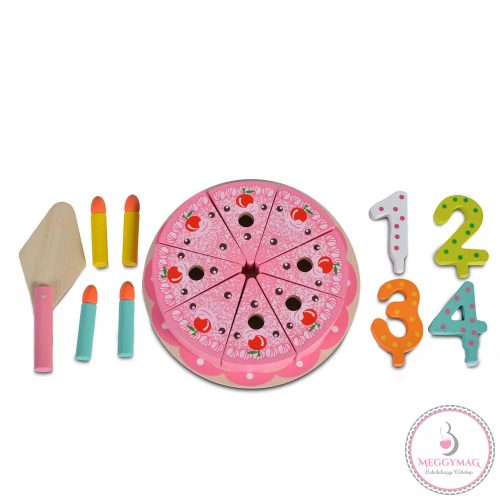 Moni Toys Fajáték fa szülinapi torta 18x18x8,5cm