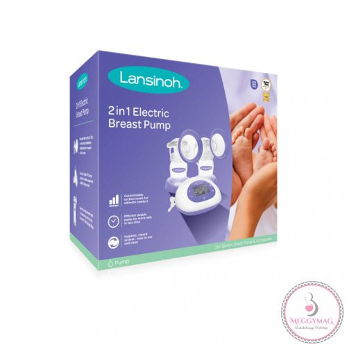 Lansinoh 2 az 1-ben elektromos dupla mellszívó + 2 db 160ml cumisüveg szettben