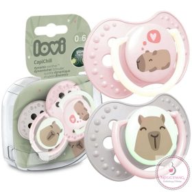   LOVI világító nyugtató cumi 0-6 hó 2 db. CapiChill Girl Capibara