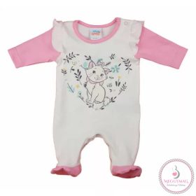 Hosszú ujjú pamut rugdalozó Marie cica mintával, 50-es