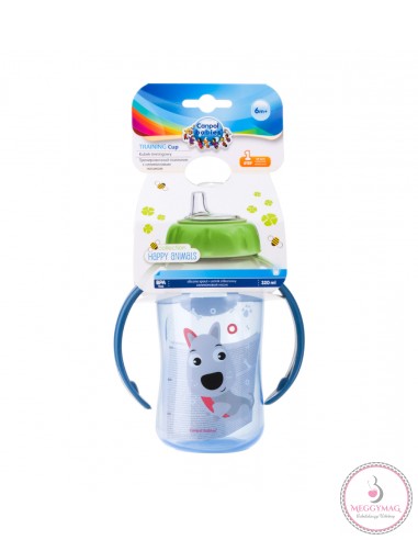 Tanulópohár puha ivócsőrrel 320 ml 6 h+ Cute Animals kék