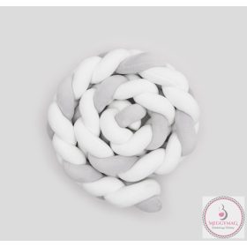 Fonott rácsvédő kiságyba 2m - szürke - fehér