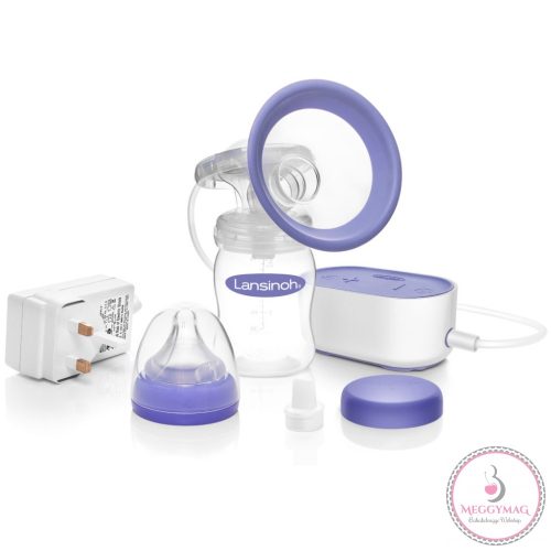 Lansinoh 2 fázisú kompakt elektromos mellszívó + 160ml cumisüveg szettben