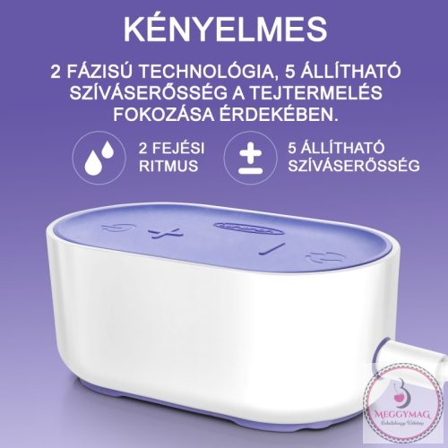 Lansinoh 2 fázisú kompakt elektromos mellszívó + 160ml cumisüveg szettben