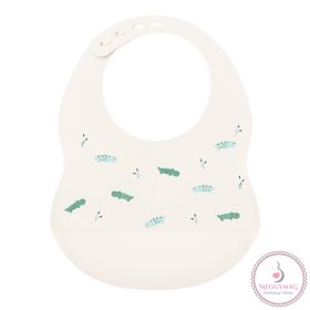 Nattou előke szilikon printed fehér