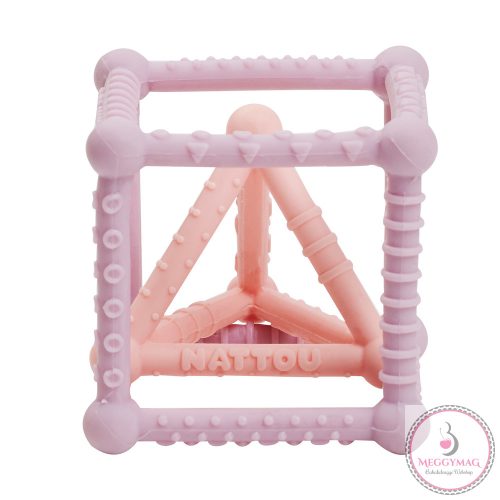 Nattou rágóka szilikon kocka és háromszög szett 2db lila-pink
