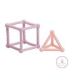 Nattou rágóka szilikon kocka és háromszög szett 2db lila-pink