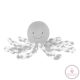 Nattou játék plüss 23cm Lapidou - Octopus Szürke-fehér