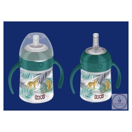 LOVI FIRST CUP SÚLYOZOTT SZÍVÓSZÁLAS KULACS 150ML 6M+ - JUNGLE