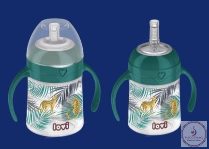 LOVI FIRST CUP SÚLYOZOTT SZÍVÓSZÁLAS KULACS 150ML 6M+ - JUNGLE