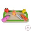 Tooky Toy fa vágódeszka és szeletelhető ZÖLDSÉGEK, KÉSZLETEN A BOLTBAN!
