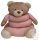 55043722 Gyűrűs maci 17 cm, Rózsa