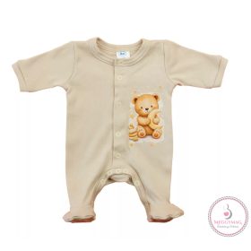   Vékony, pamut, elöl patentos rugdalózó Maci mintával 56-os