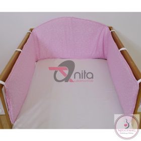   Rácsvédő, íves fejvédő kiságyba 200 x 25 cm rózsaszín csillagos 