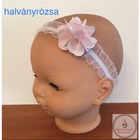 Minimanó baba fejpánt - rózsaszín virágos 