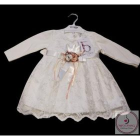   Alkalmi kislány ruha, koszorúslány ruha babáknak, fehér, 74-es