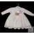 Alkalmi kislány ruha, koszorúslány ruha babáknak, fehér, 74-es
